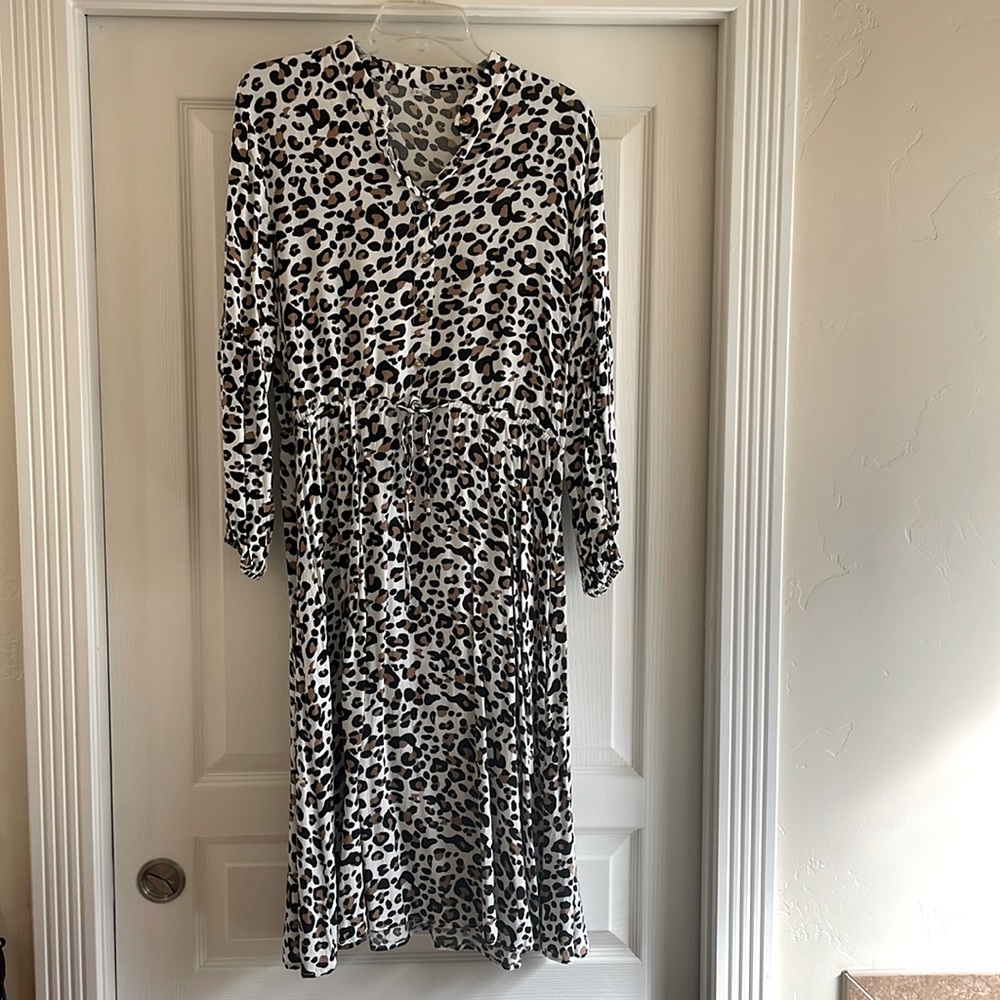 Large Leopard Print MIDI Dress